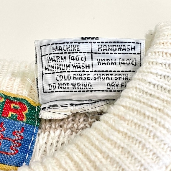 Vintage Tidewater Short Sleeve Fair Isle Cotton Knit Sweater Top Ivory Medium - Picture 10 of 12